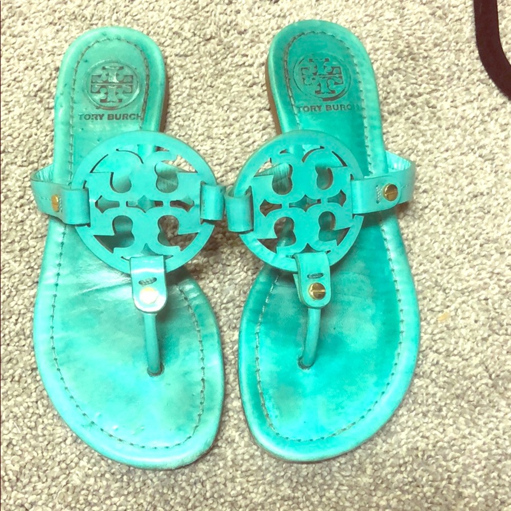 Tory Burch Sandals. Bright mint 6.5